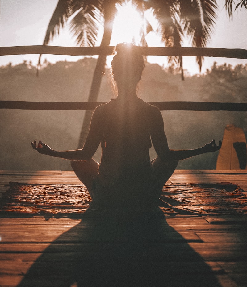 Person meditating in a calm space